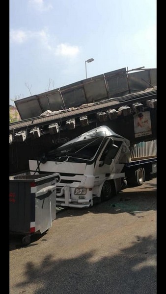 Truck causes railway bridge collapse in Mar Mikhael